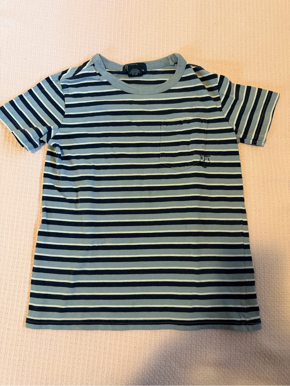 Ralph Lauren Polo Striped Short Sleeve Tee - Light Blue & Navy
